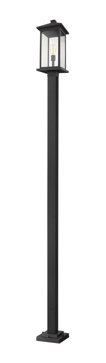 One Light Outdoor Post Mounted Fixture by Z-Lite - Portland Collection, Black Finish - 531PHBXLS-536P-BK