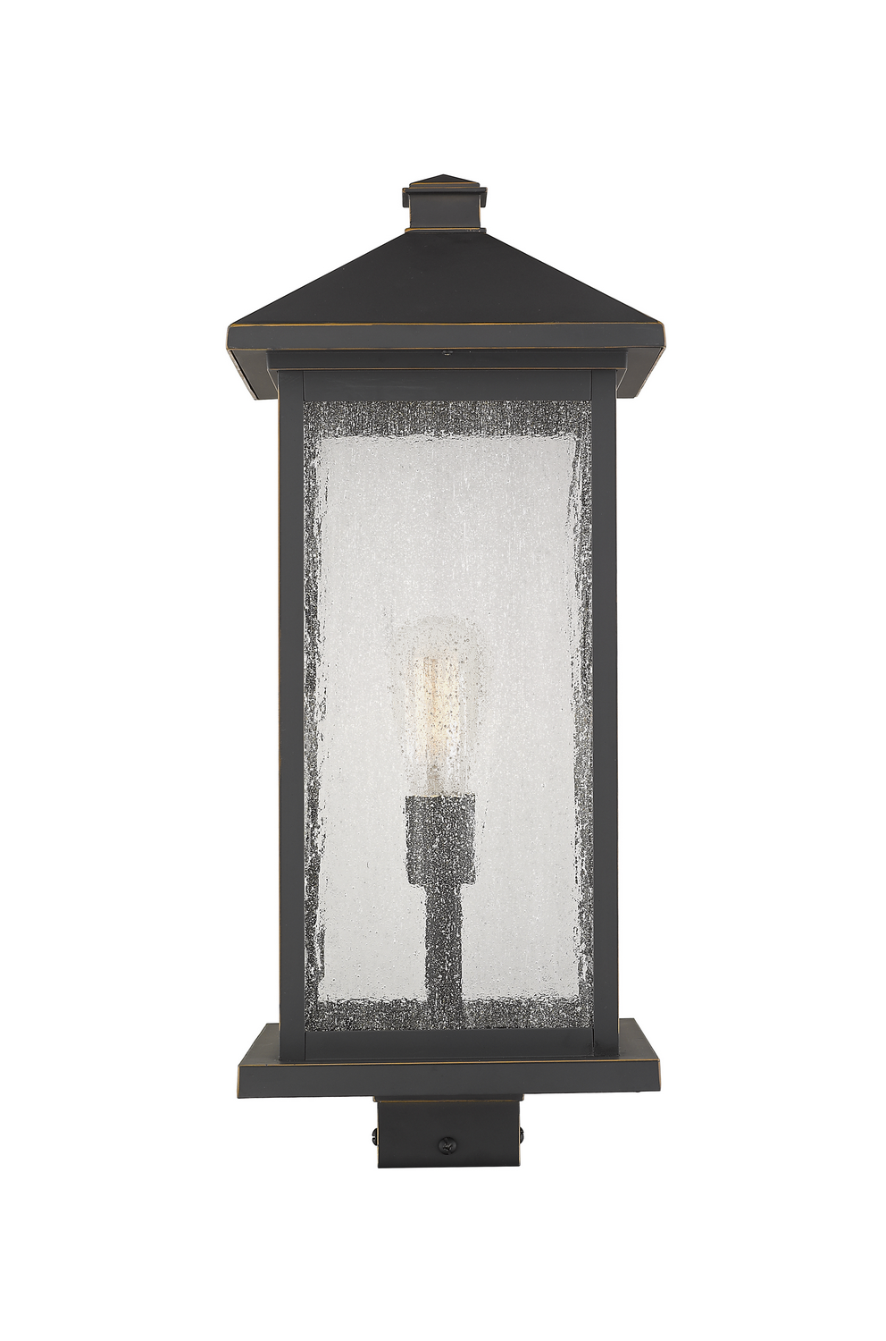 One Light Outdoor Post Mount Fixture by Z-Lite - Portland Collection, Oil Rubbed Bronze Finish - 531PHBXLS-ORB