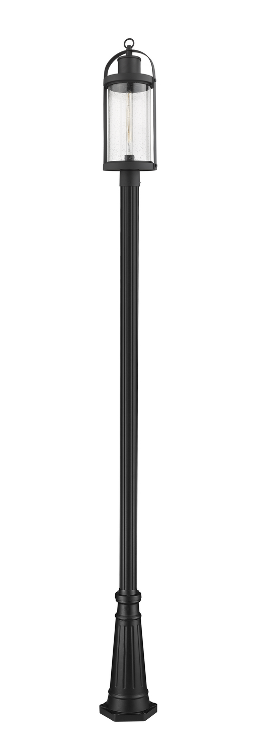 One Light Outdoor Post Mounted Fixture by Z-Lite - Roundhouse Collection, Black Finish - 569PHB-519P-BK
