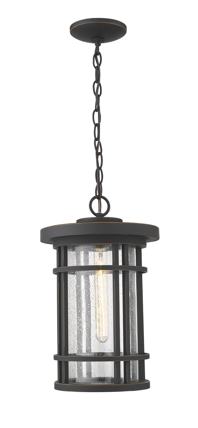 One Light Outdoor Chain Mount Ceiling Fixture by Z-Lite - Jordan Collection, Oil Rubbed Bronze Finish - 570CHB-ORB
