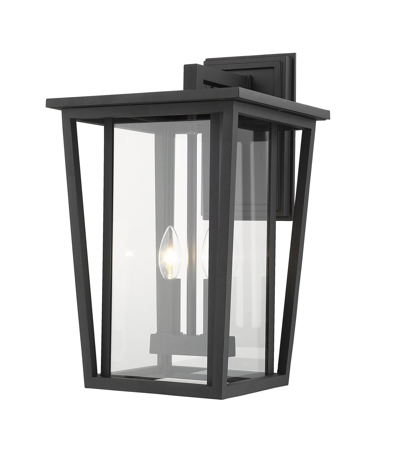Two Light Outdoor Wall Sconce by Z-Lite - Seoul Collection, Black Finish - 571B-BK