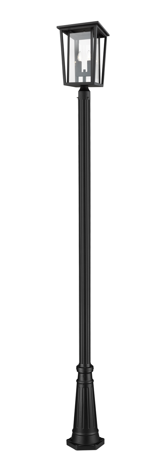 Two Light Outdoor Post Mounted Fixture by Z-Lite - Seoul Collection, Black Finish - 571PHBR-519P-BK