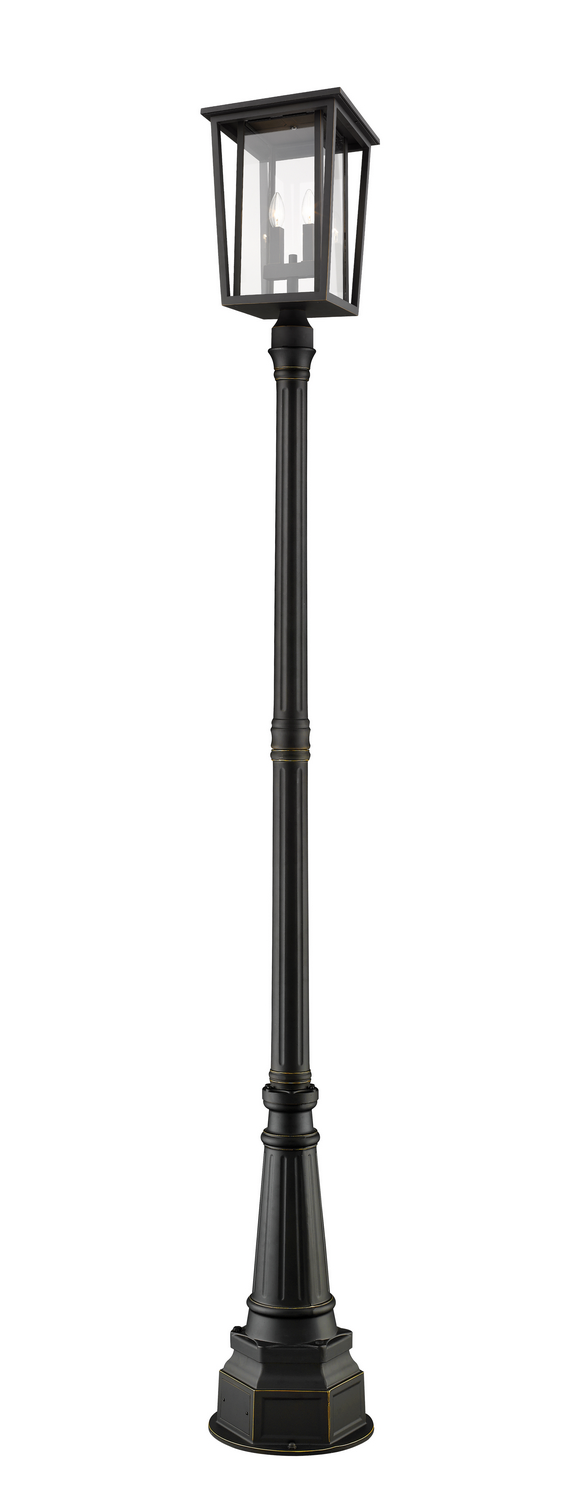 Two Light Outdoor Post Mounted Fixture by Z-Lite - Seoul Collection, Oil Rubbed Bronze Finish - 571PHBR-564P-ORB