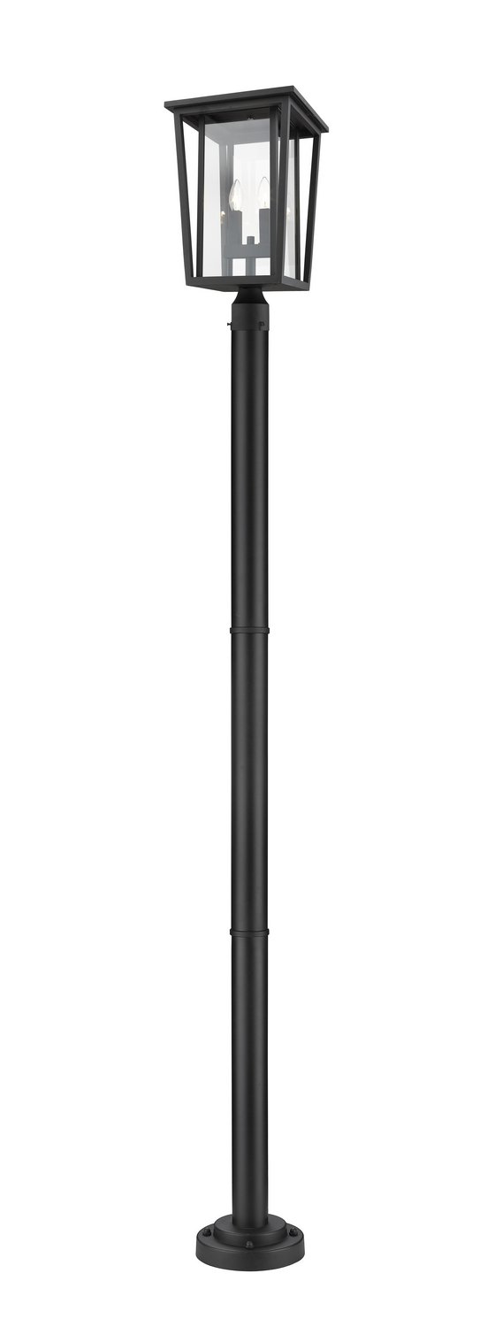 Two Light Outdoor Post Mounted Fixture by Z-Lite - Seoul Collection, Black Finish - 571PHBR-567P-BK
