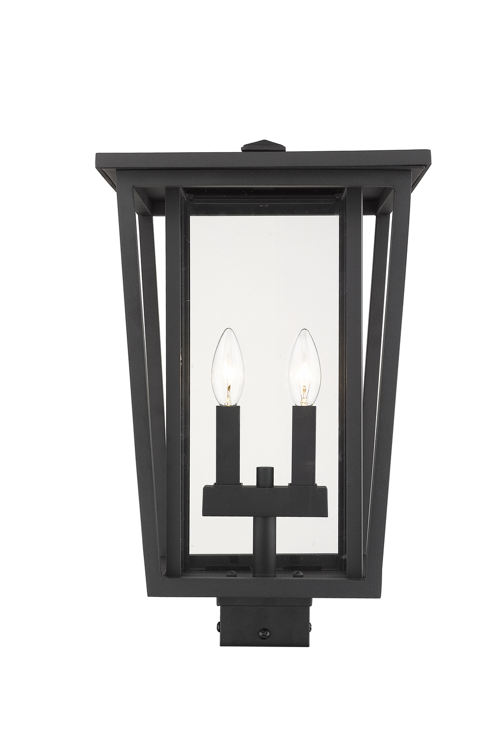 Two Light Outdoor Post Mount Fixture by Z-Lite - Seoul Collection, Black Finish - 571PHBS-BK