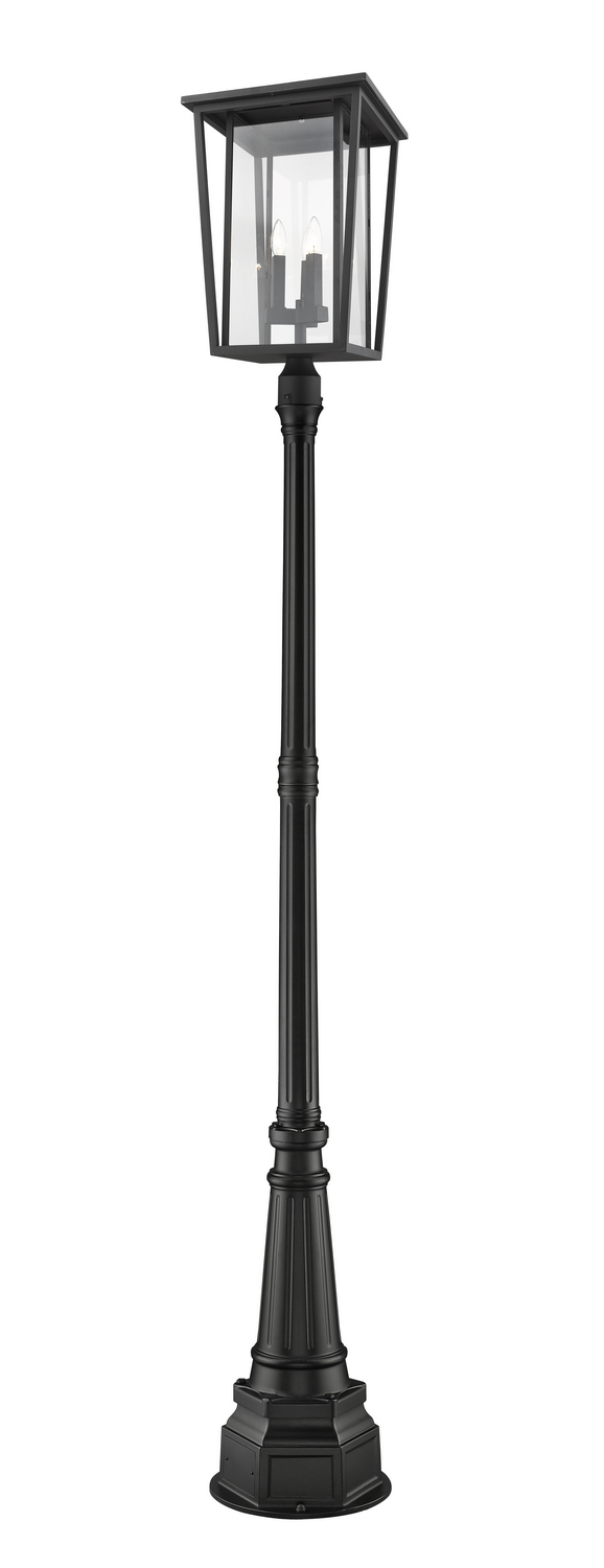 Three Light Outdoor Post Mounted Fixture by Z-Lite - Seoul Collection, Black Finish - 571PHXLR-564P-BK