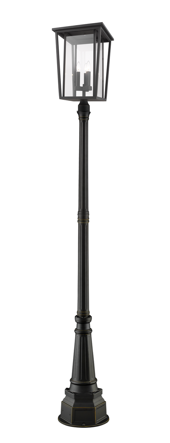 Three Light Outdoor Post Mounted Fixture by Z-Lite - Seoul Collection, Oil Rubbed Bronze Finish - 571PHXLR-564P-ORB