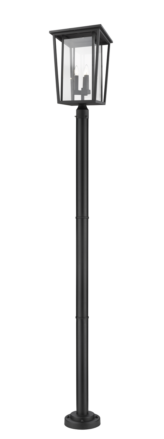 Three Light Outdoor Post Mounted Fixture by Z-Lite - Seoul Collection, Black Finish - 571PHXLR-567P-BK