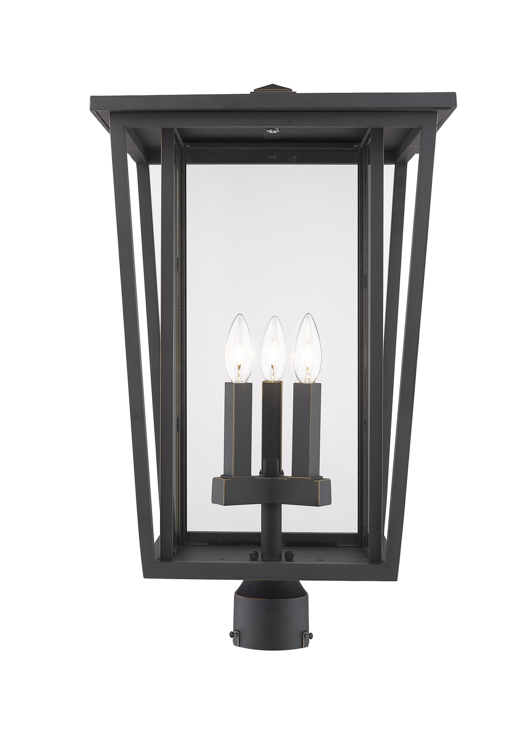 Three Light Outdoor Post Mount Fixture by Z-Lite - Seoul Collection, Oil Rubbed Bronze Finish - 571PHXLR-ORB