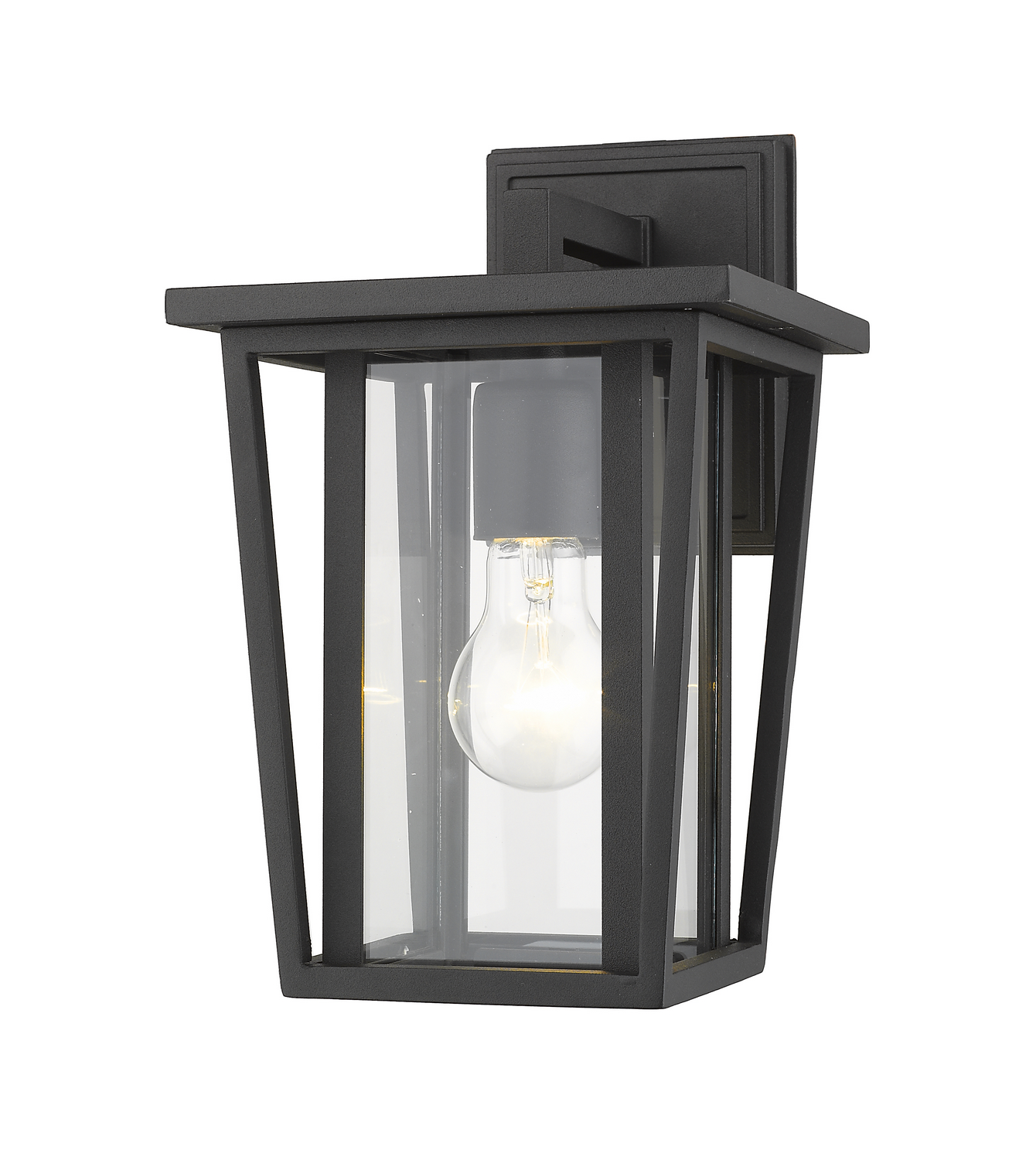 One Light Outdoor Wall Light by Z-Lite - Seoul Collection, Black Finish - 571S-BK