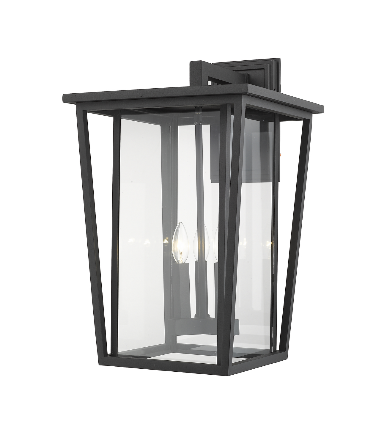 Three Light Outdoor Wall Light by Z-Lite - Seoul Collection, Black Finish - 571XL-BK