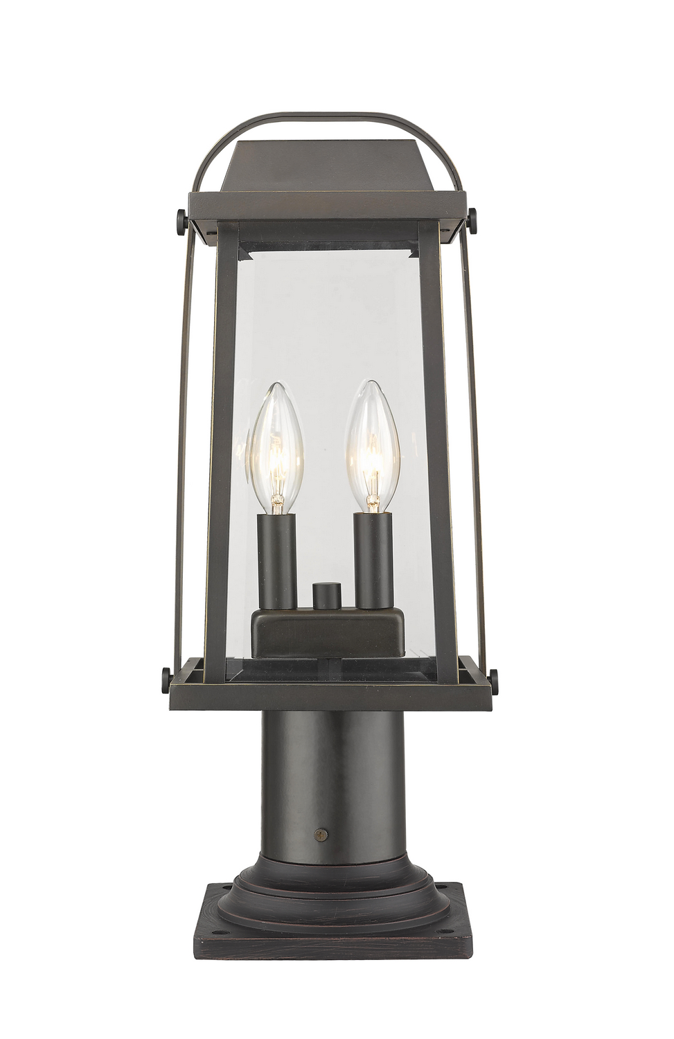 Two Light Outdoor Pier Mounted Fixture by Z-Lite - Millworks Collection, Oil Rubbed Bronze Finish - 574PHMR-533PM-ORB