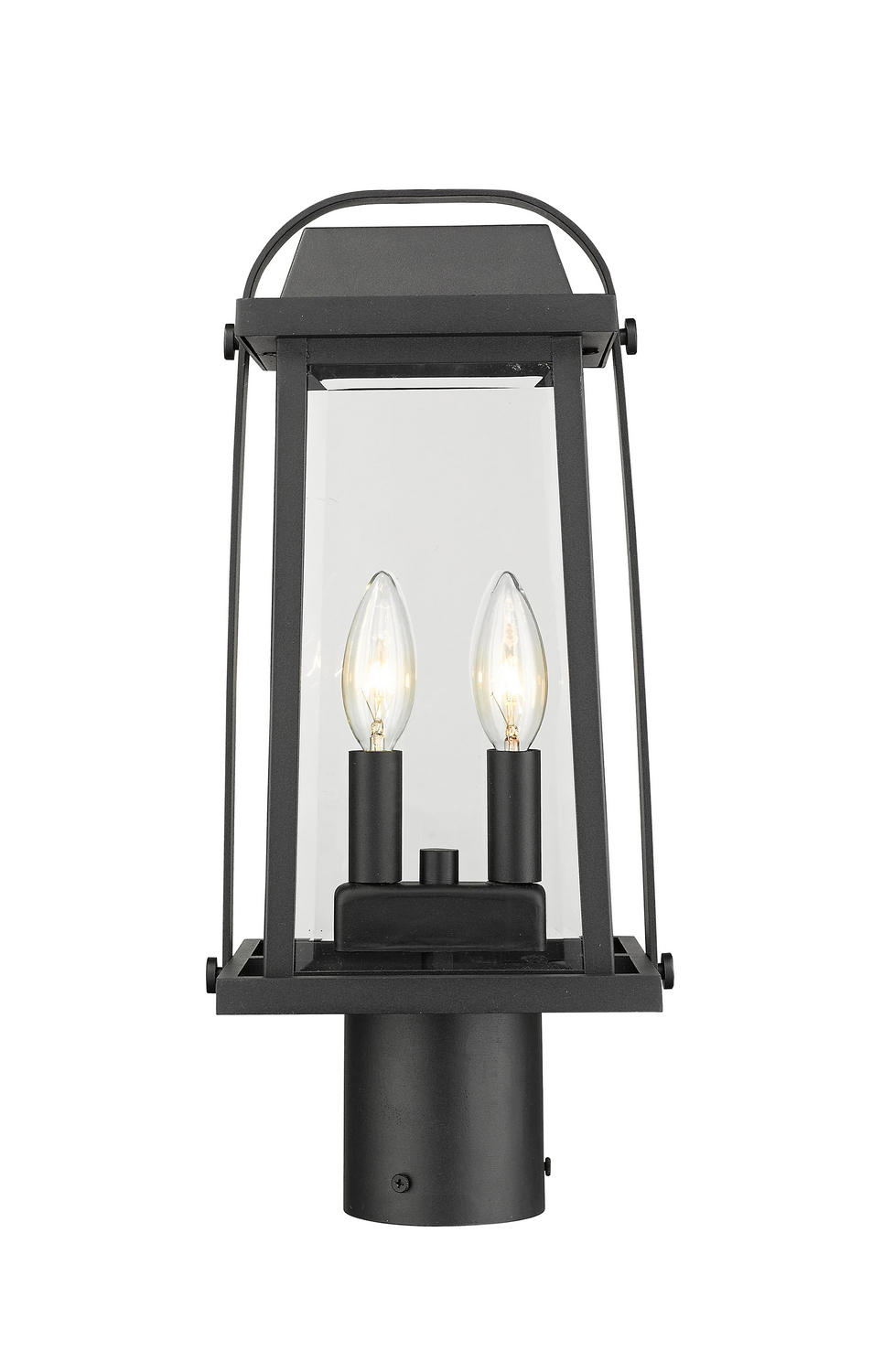 Two Light Outdoor Post Mount Fixture by Z-Lite - Millworks Collection, Black Finish - 574PHMR-BK