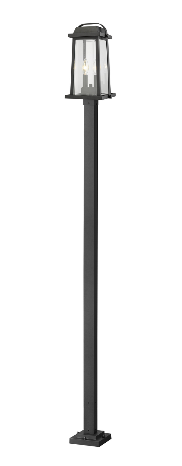 Two Light Outdoor Post Mounted Fixture by Z-Lite - Millworks Collection, Black Finish - 574PHMS-536P-BK