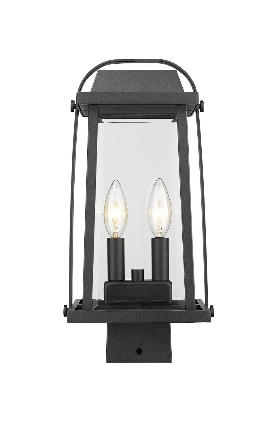 Two Light Outdoor Post Mount Fixture by Z-Lite - Millworks Collection, Black Finish - 574PHMS-BK