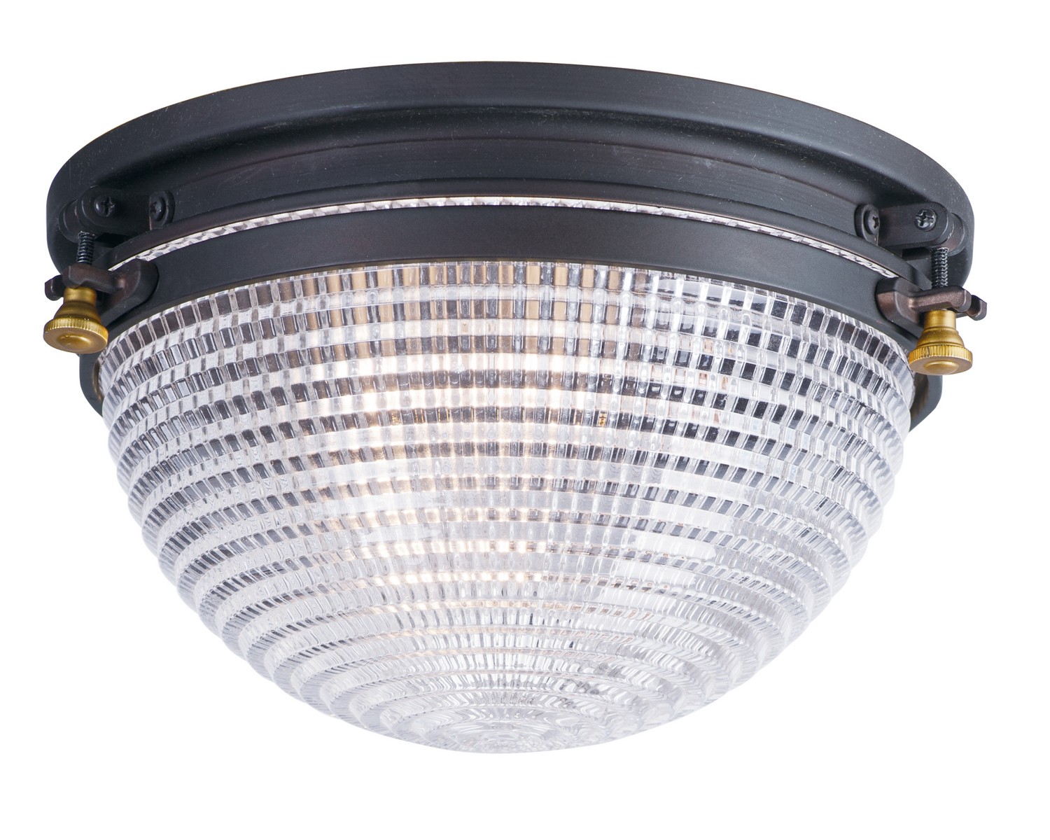 Maxim Portside One Light Outdoor Ceiling Mount in Oil Rubbed Bronze / Antique Brass - 10180OIAB