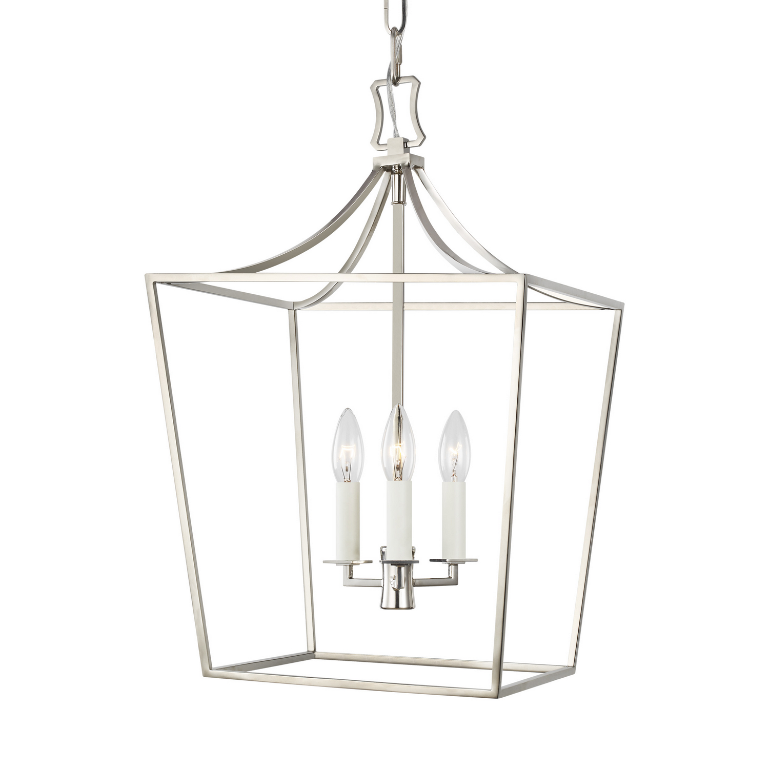 Visual Comfort Studio Southold Three Light Lantern in Polished Nickel - CC1003PN