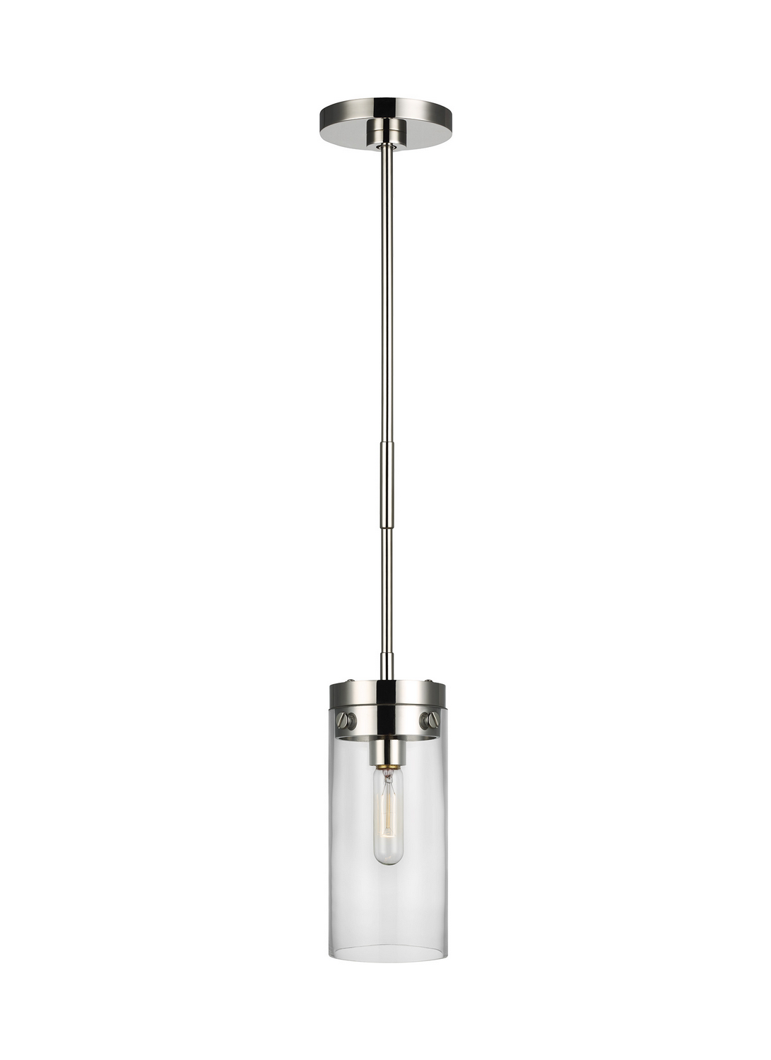 Visual Comfort Studio Garrett One Light Pendant in Polished Nickel - CP1001PN