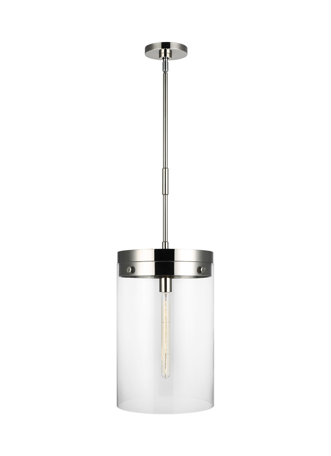 Visual Comfort Studio Garrett One Light Pendant in Polished Nickel - CP1011PN