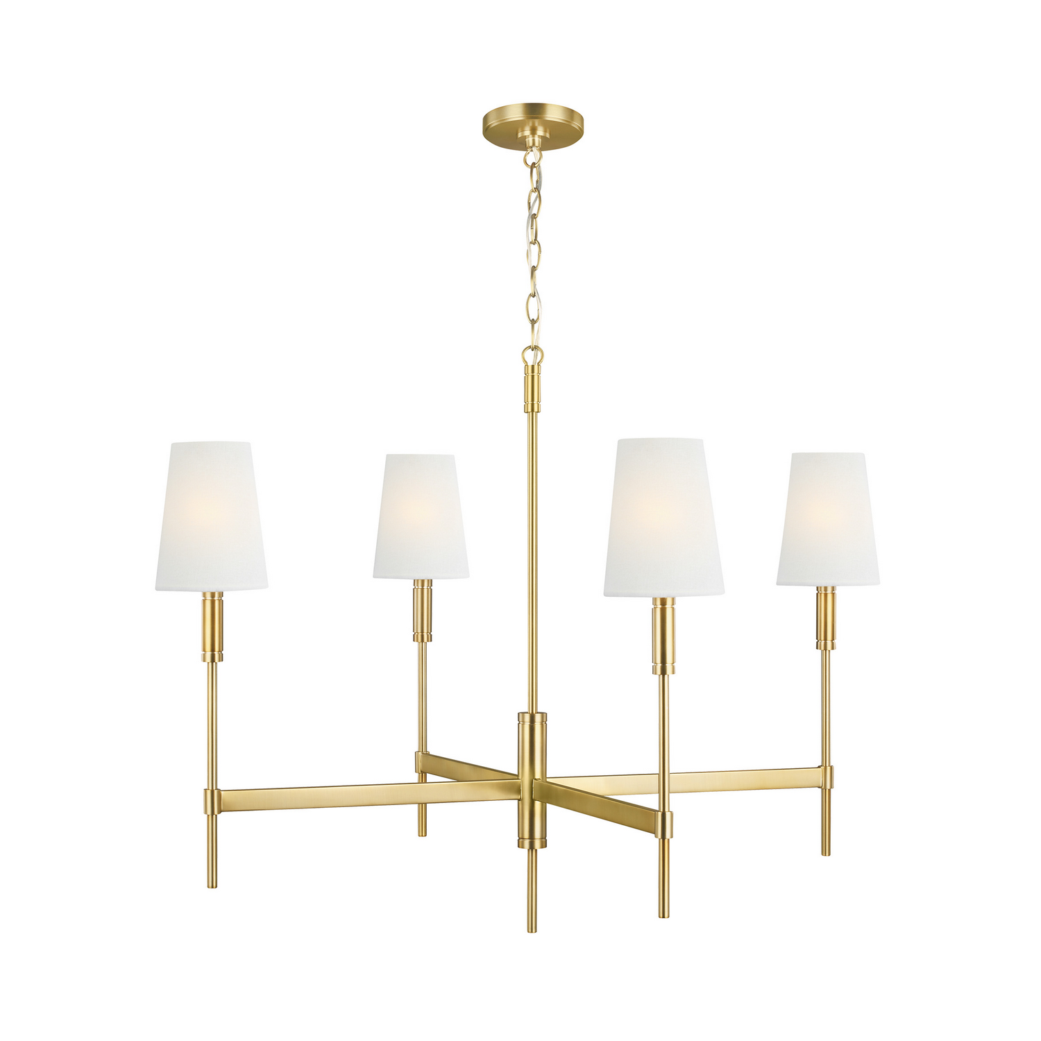 Visual Comfort Studio Beckham Classic Four Light Chandelier in Burnished Brass - TC1044BBS