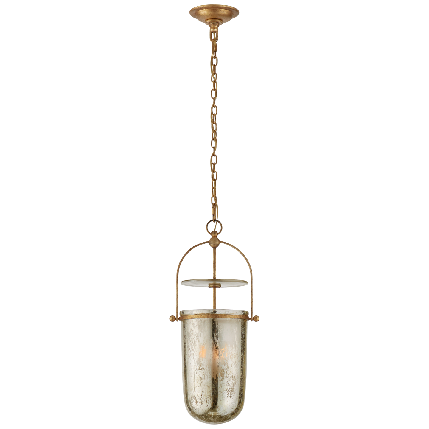 Visual Comfort Signature Lorford Three Light Lantern in Gilded Iron - CHC 2298GI-MG