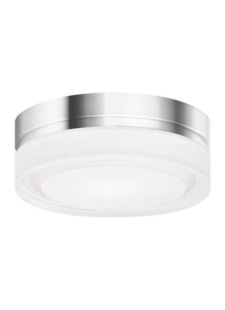 Visual Comfort Modern Cirque LED Flush Mount in Chrome - 700CQSC-LED3