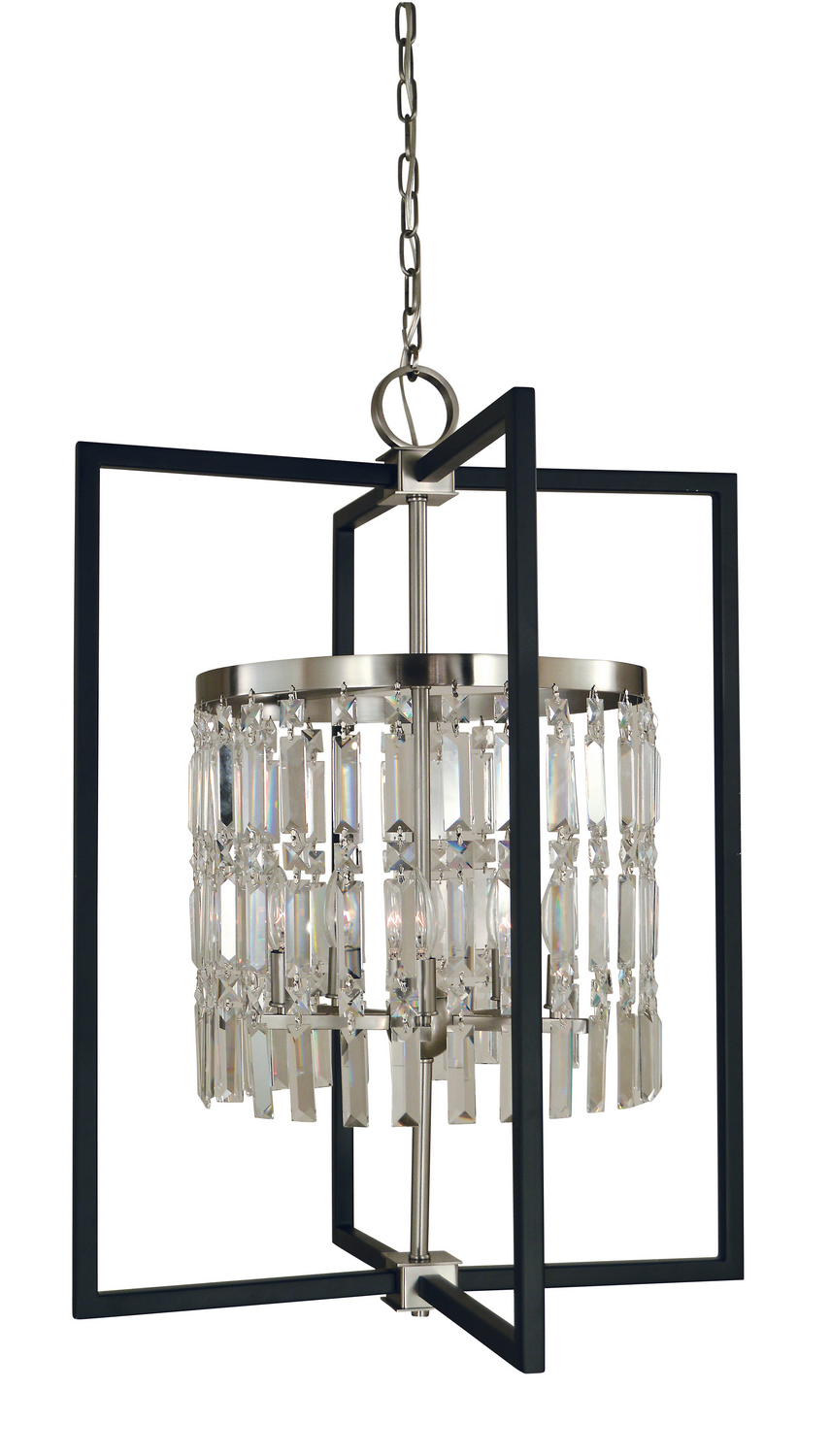 Framburg Hannah Five Light Chandelier in Brushed Nickel/Matte Black - 5332 BN/MBLACK