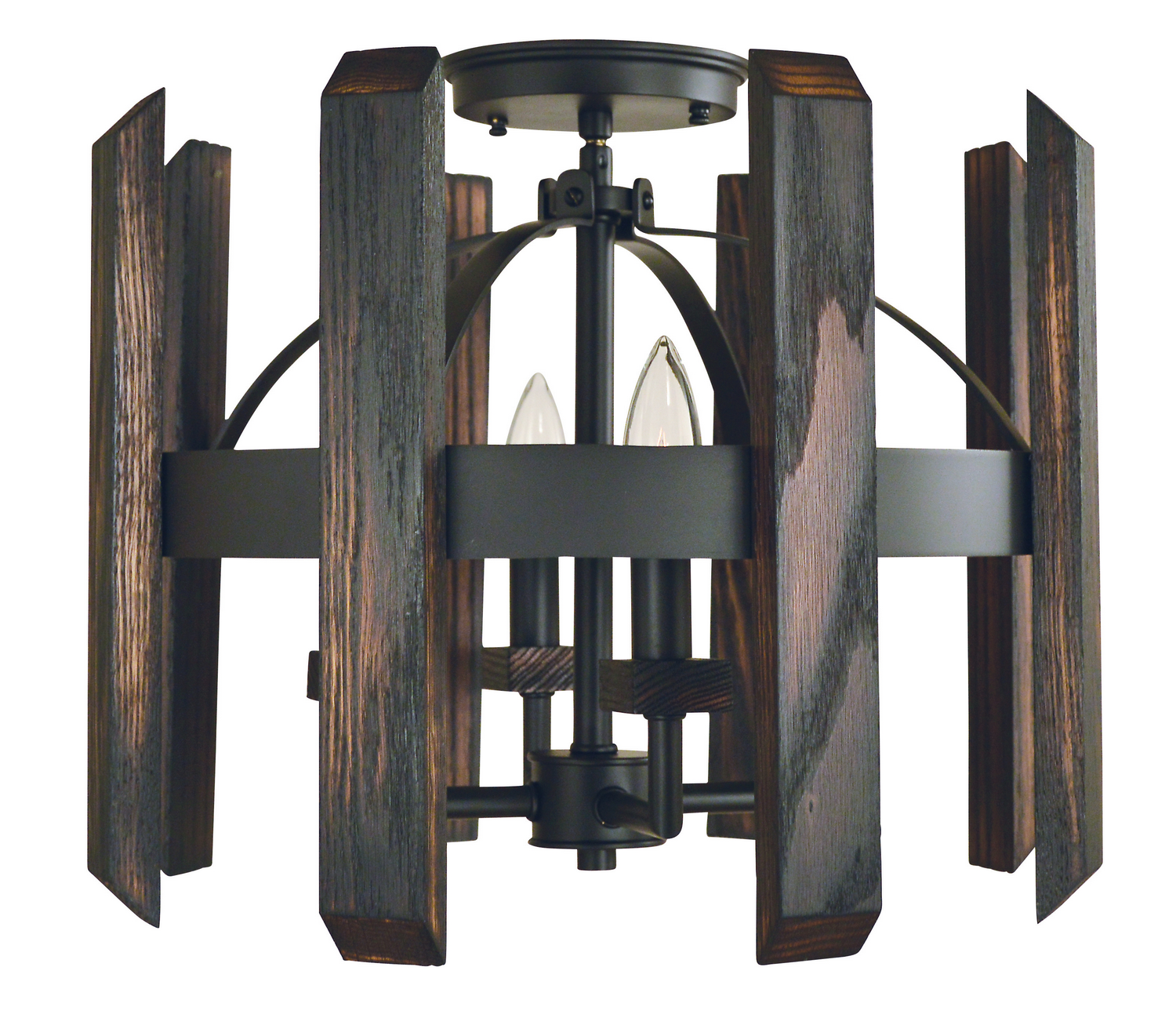 Framburg Modern Farmhouse Four Light Flush / Semi-Flush Mount in Matte Black - 5372 MBLACK