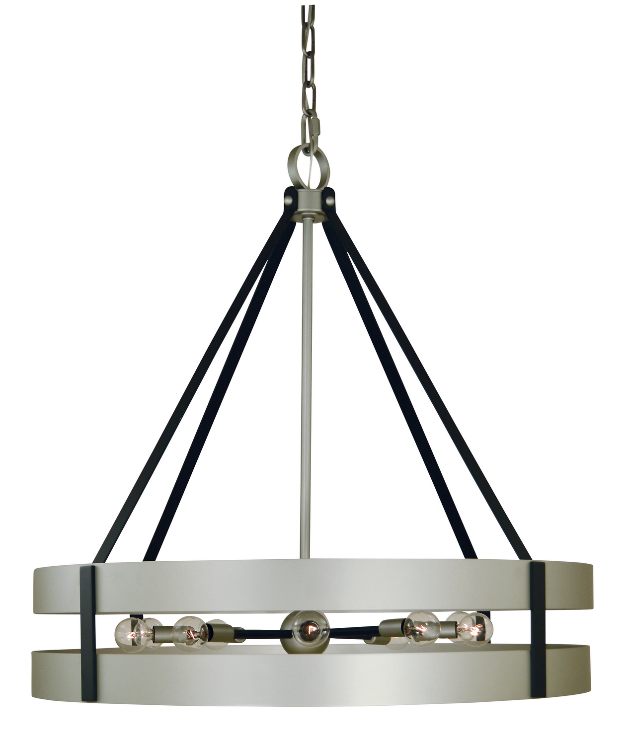 Framburg Orion Ten Light Chandelier in Satin Pewter/Matte Black - 5388 SP/MBLACK