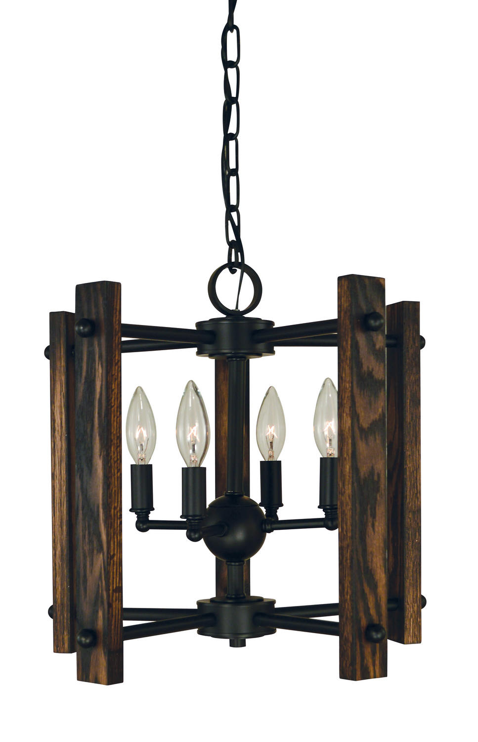Framburg Modern Farmhouse Four Light Chandelier in Matte Black - 5400 MBLACK