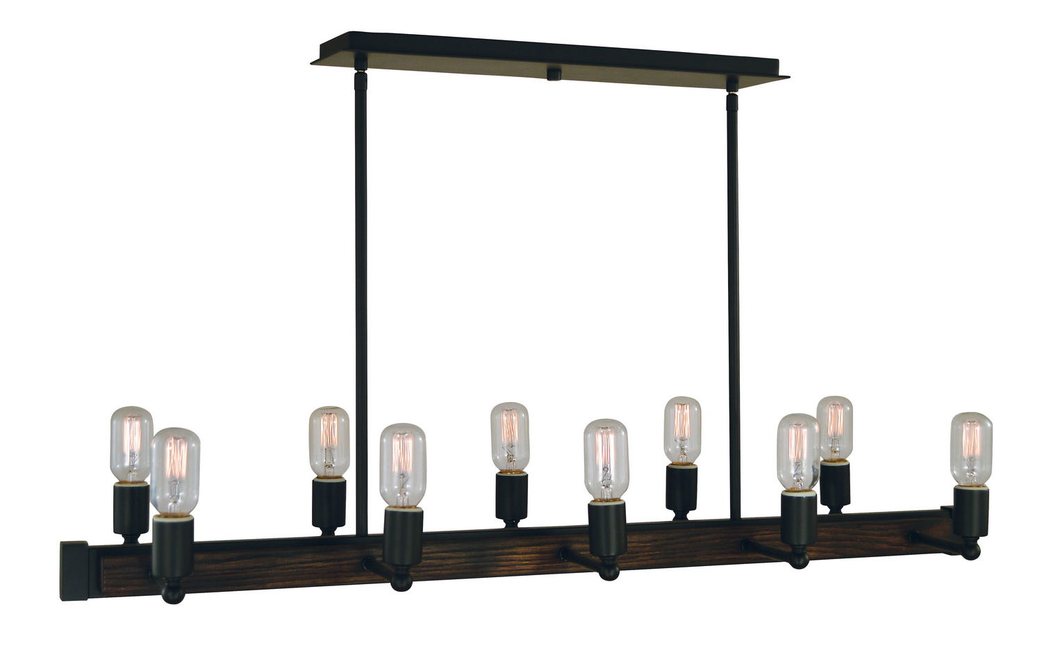 Framburg Modern Farmhouse Ten Light Island Chandelier in Matte Black - 5402 MBLACK