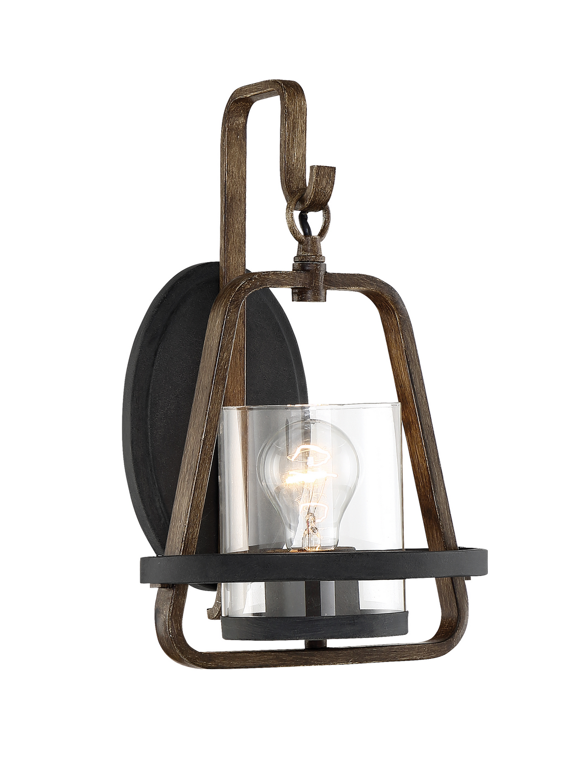 Photos - Chandelier / Lamp Forged Designers Fountain Black One Light Wall Sconce from the Ryder Collection 93501-FB