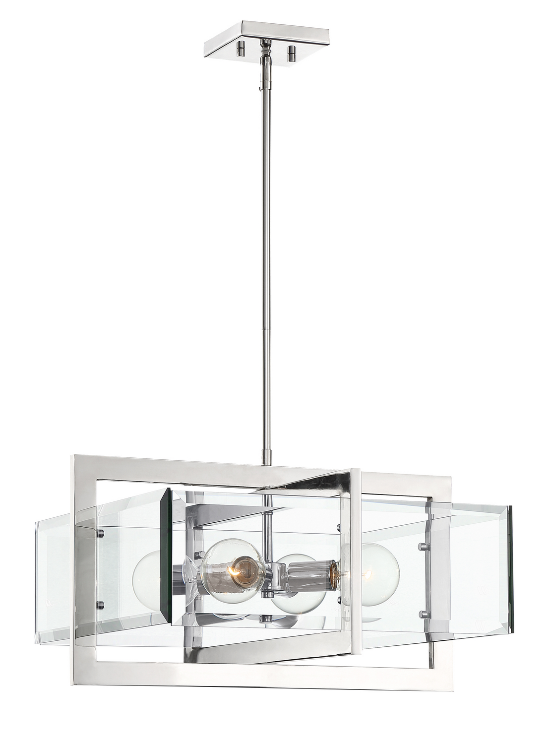 Photos - Chandelier / Lamp Wide Designers Fountain Polished Nickel Four Light Pendant from the Ethan Collection 93631-PN 