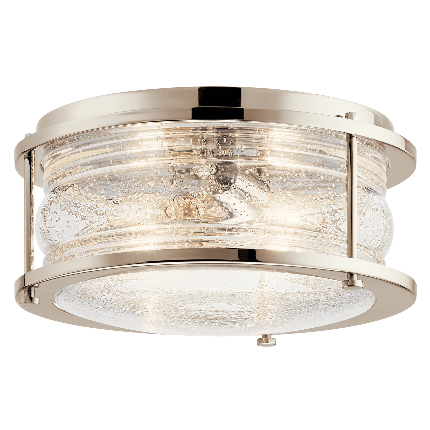 KICH 42910PN ASHLAND BAY POLISHED NICKEL FLUSH MOUNT 2LT 2 A19 60W 120 RT