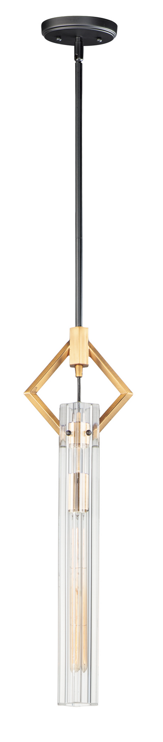 Maxim Flambeau One Light Pendant in Black / Antique Brass - 16111CLBKAB