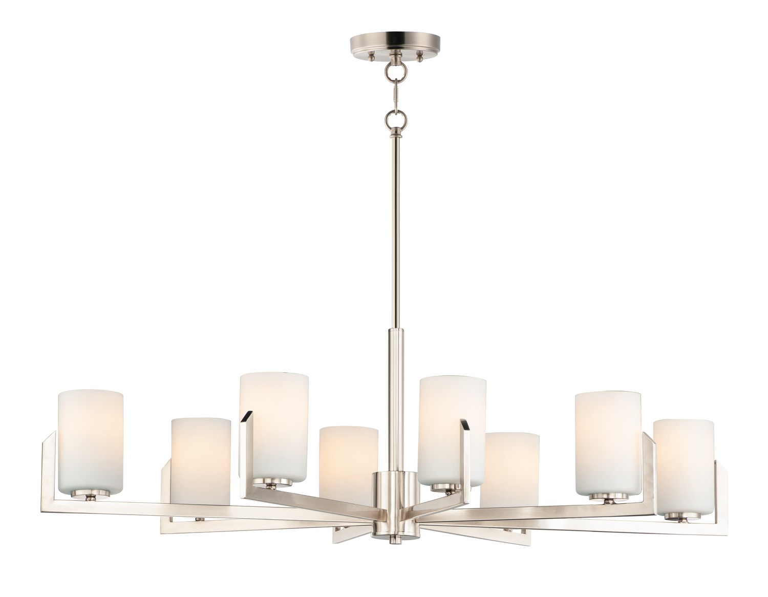 Maxim Dart Eight Light Chandelier in Satin Nickel - 21288SWSN