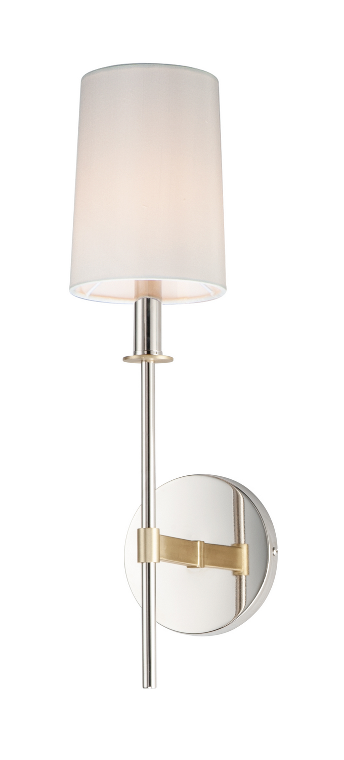 Maxim Uptown One Light Wall Sconce in Satin Brass / Polished Nickel - 32391OFSBRPN