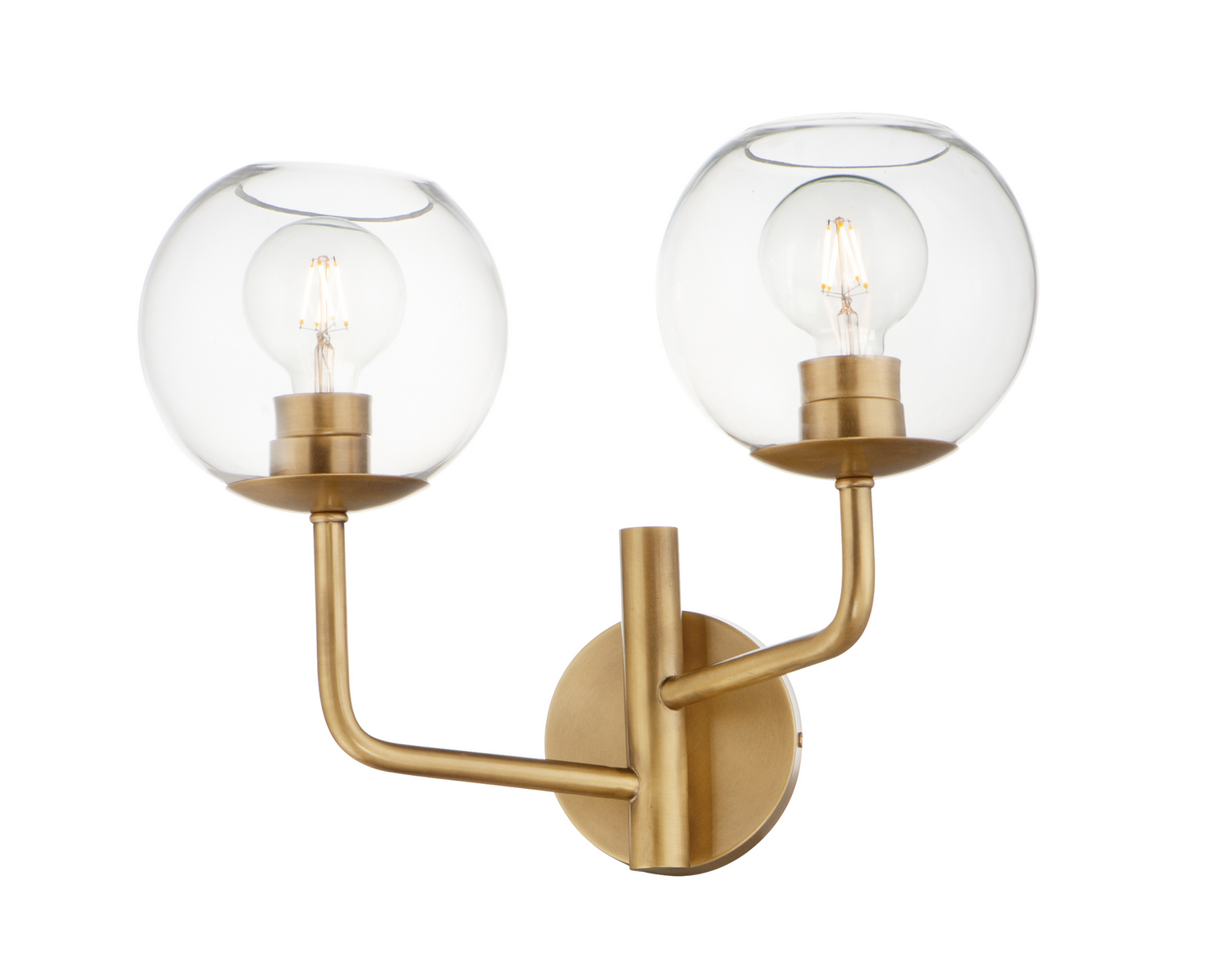 Maxim Branch Two Light Bath Vanity in Natural Aged Brass - 38412CLNAB