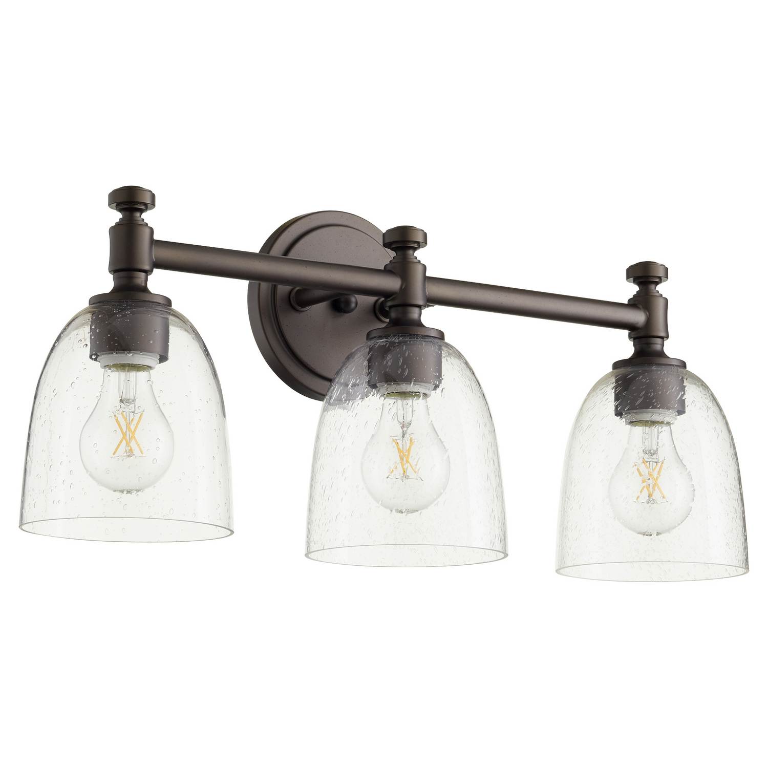 Quorum 5122-3-286 Rossington 3 Light 21.5 inch Oiled Bronze Vanity Light Wall Light in Clear Seeded