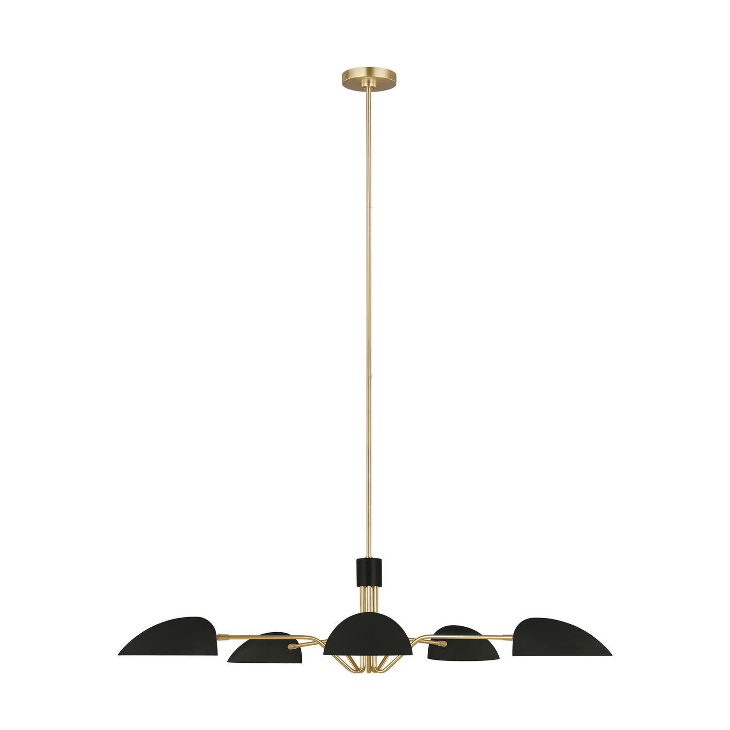 Visual Comfort Studio Jane Five Light Chandelier in Midnight Black - EC1025MBK