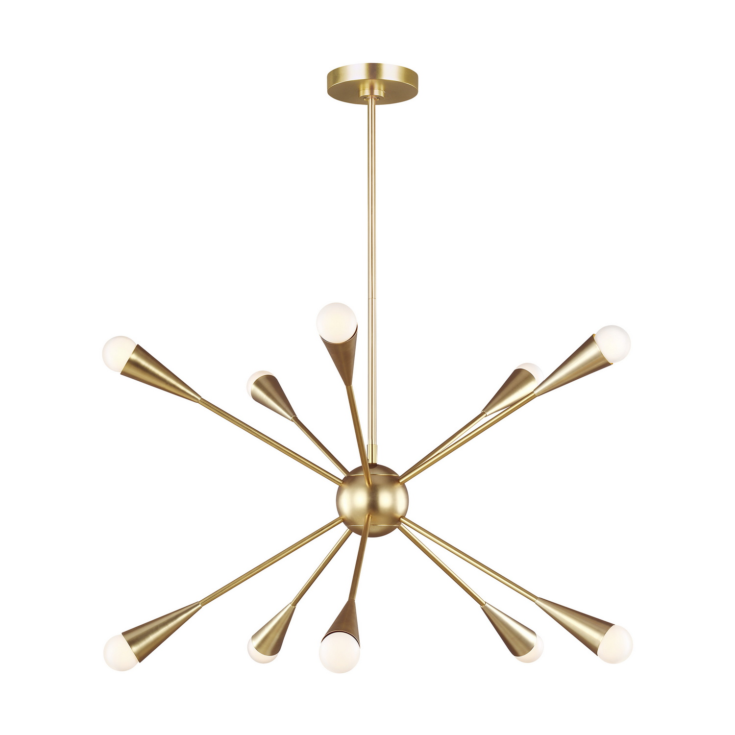 Visual Comfort Studio Jax Ten Light Chandelier in Burnished Brass - EC10310BBS