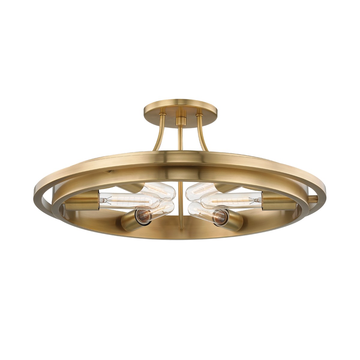 Hudson Valley Chambers Six Light Flush Mount in Aged Brass - 2721-AGB