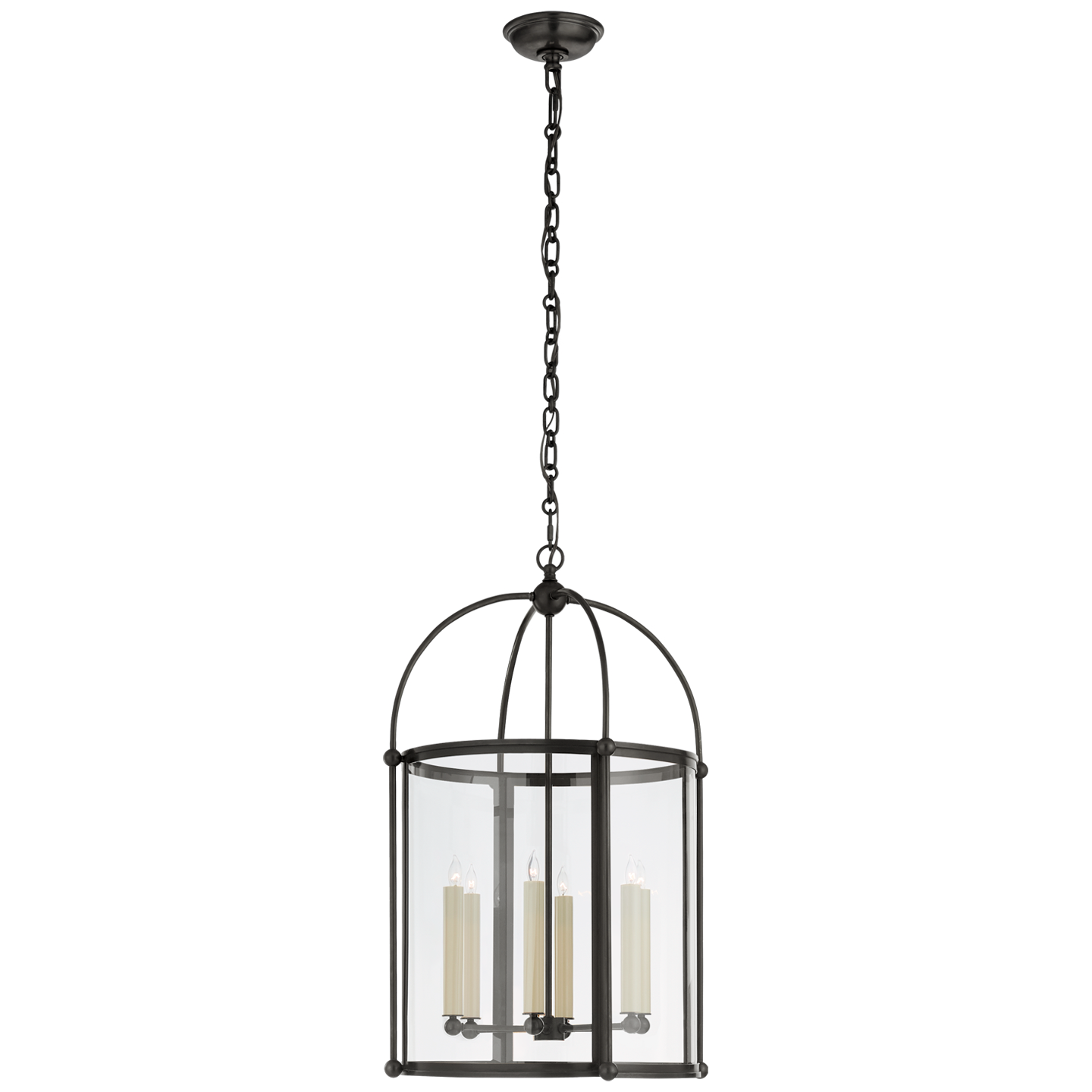 Visual Comfort Signature Riverside Round Six Light Lantern in Bronze - CHC 3451BZ-CG