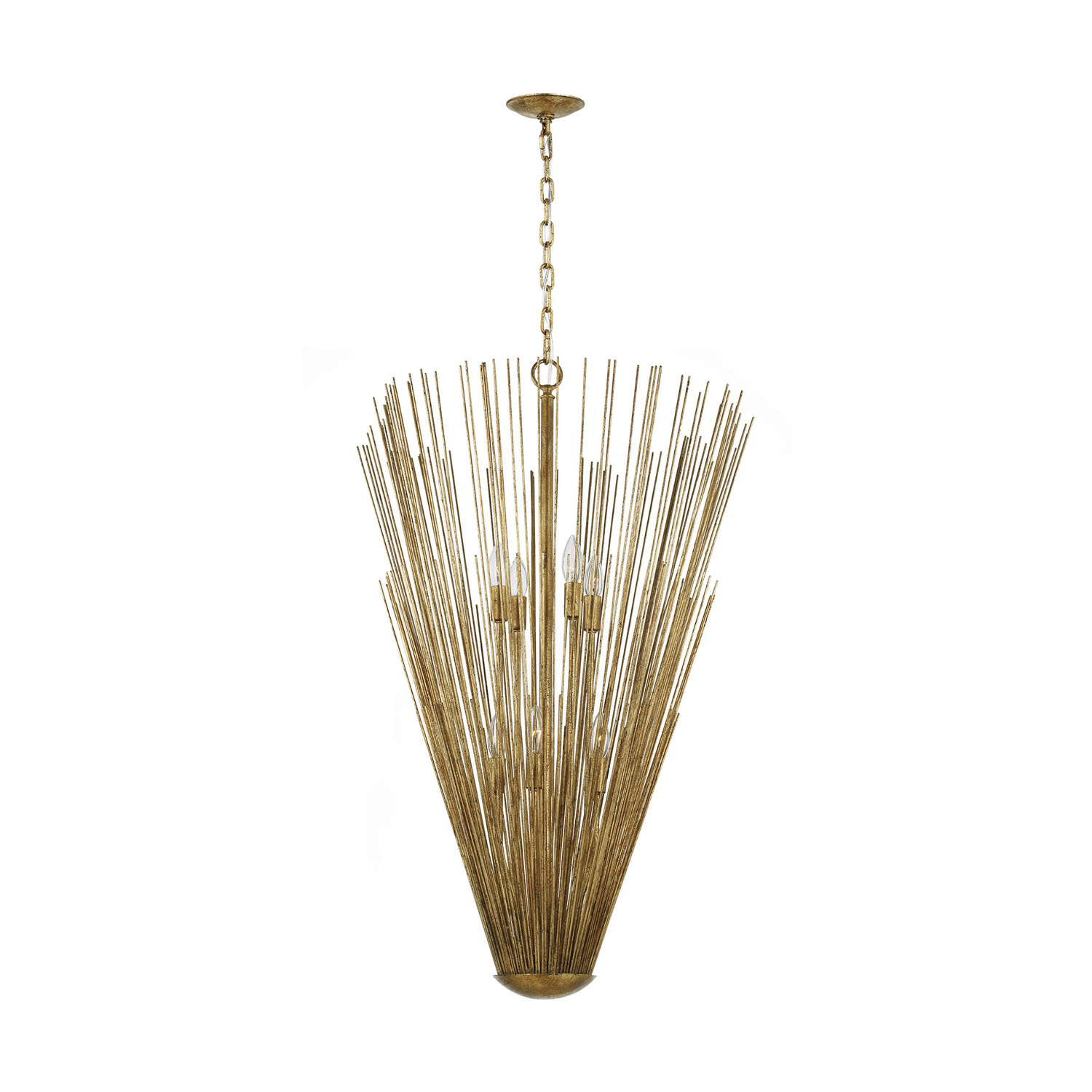 Visual Comfort Studio Helios Eight Light Pendant in Antique Gild - AP1158ADB