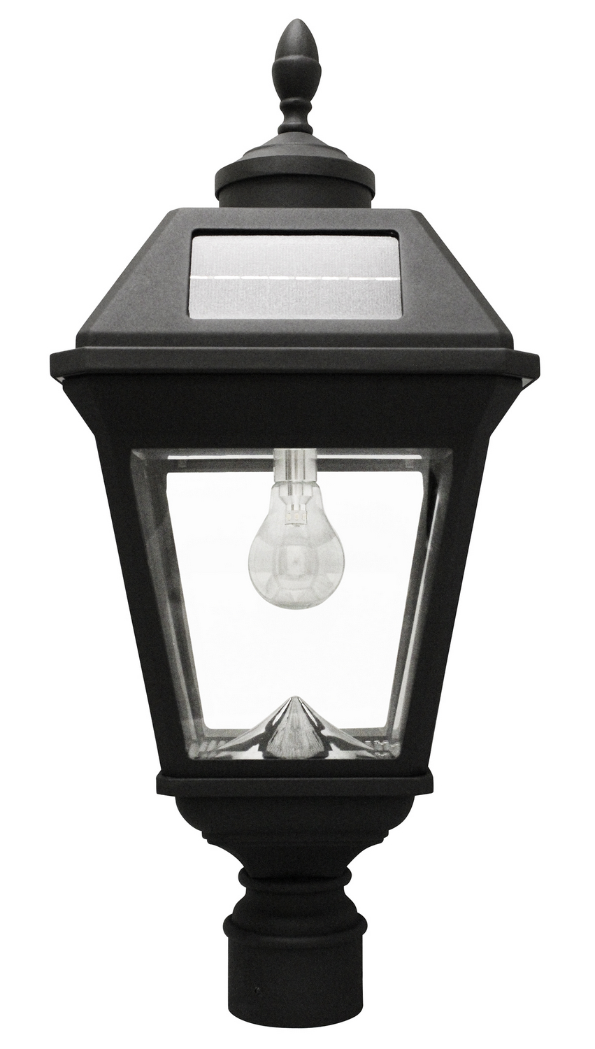 Gama Sonic Imperial Bulb Solar Lamp Series LED Wall Mount in Black - 97B012