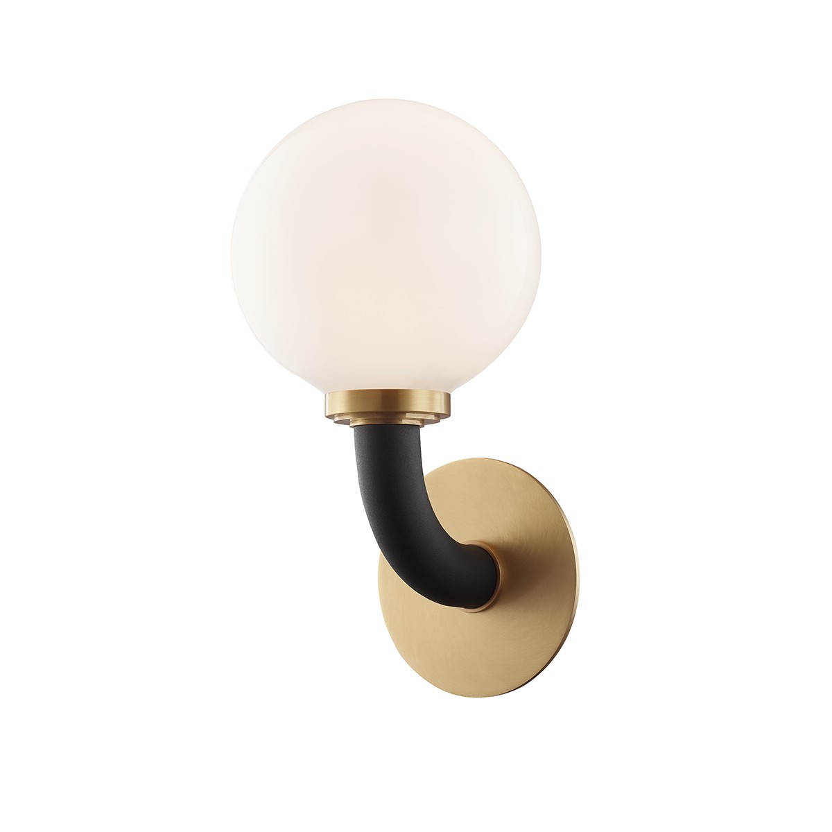 Hudson Valley Werner One Light Wall Sconce in Aged Brass/Black - 3631-AGB/BK