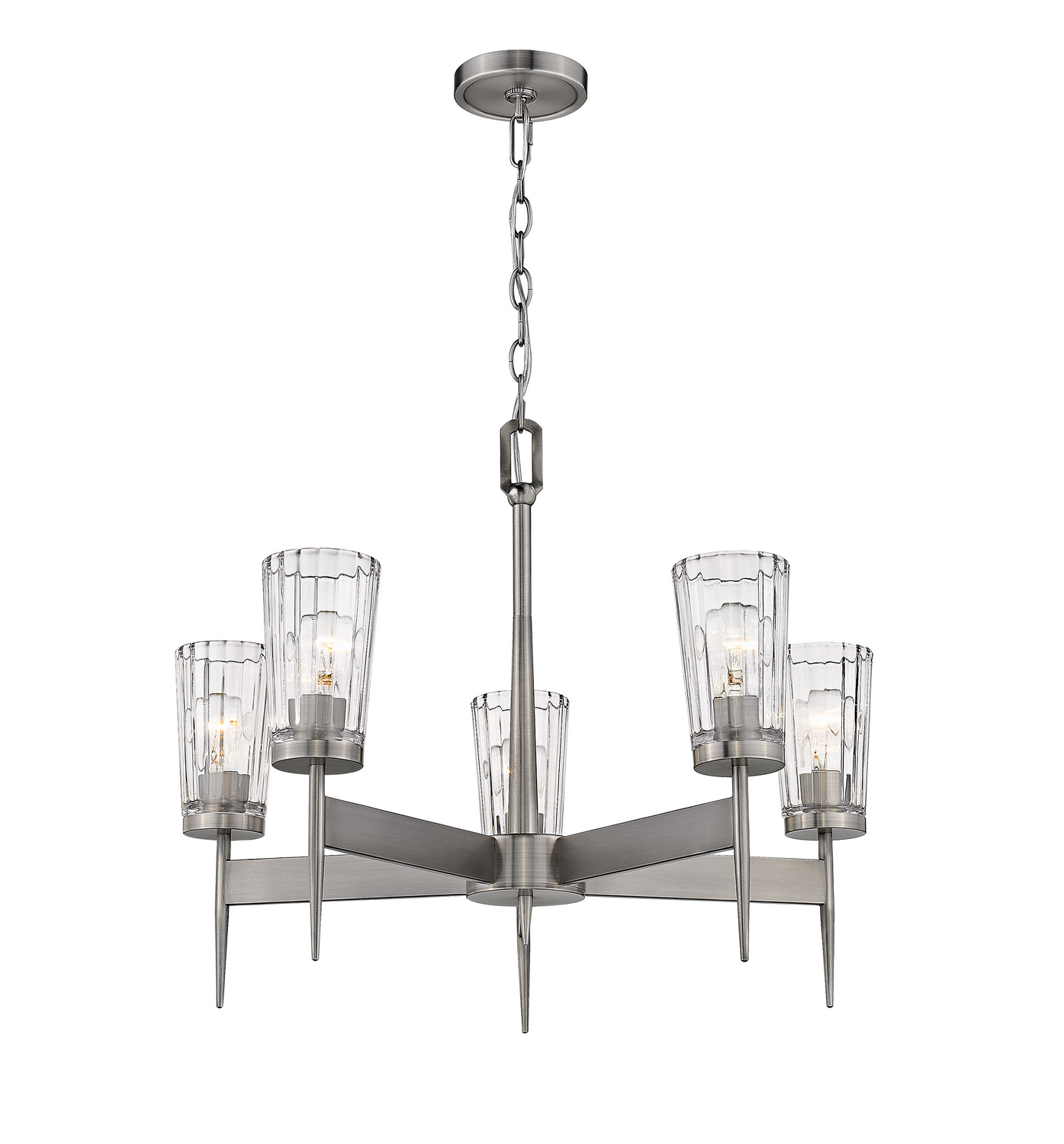 Five Light Chandelier by Z-Lite - Flair Collection, Antique Nickel Finish - 1932-5AN