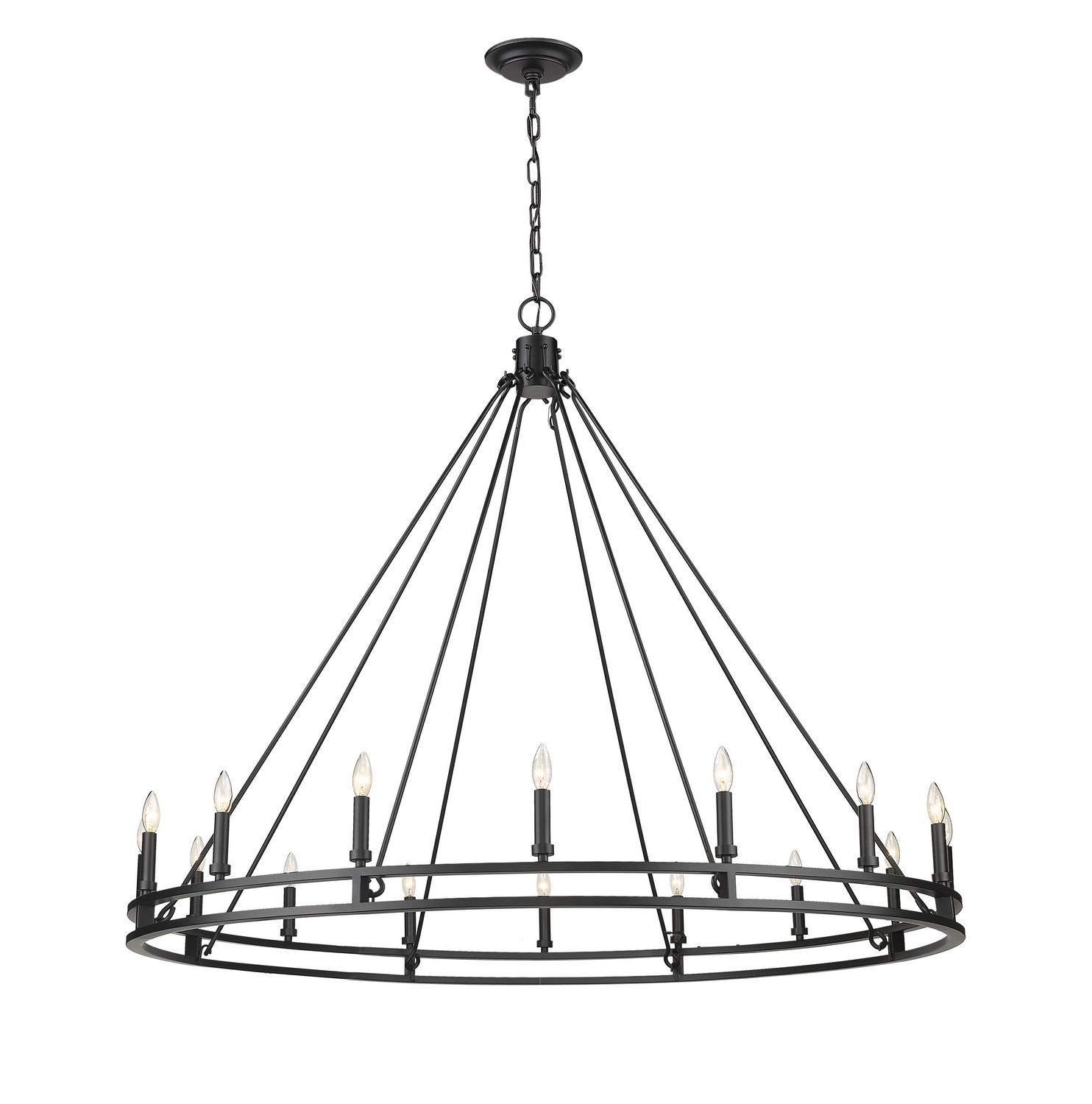 16 Light Chandelier by Z-Lite - Dennison Collection, Matte Black Finish - 4005-16MB