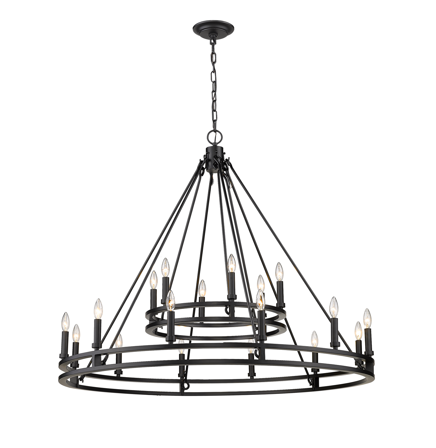 18 Light Chandelier by Z-Lite - Dennison Collection, Matte Black Finish - 4005-18MB