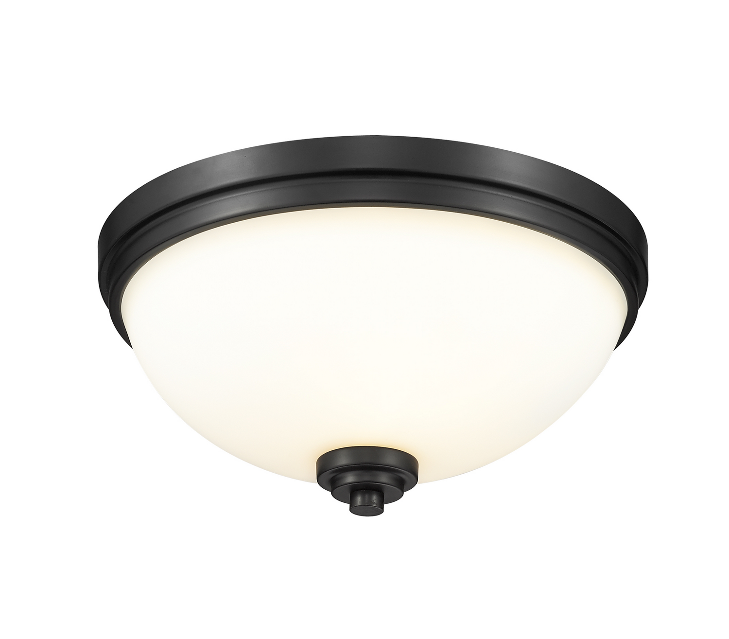 Three Light Flush Mount by Z-Lite - Ashton Collection, Matte Black Finish - 443F3-MB